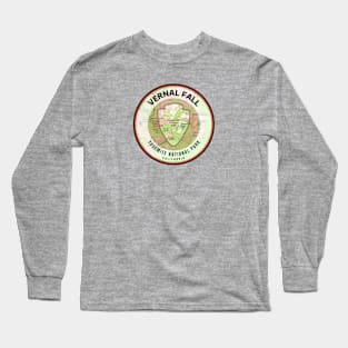 Yosemite Souvenir Map - Vernal Fall Long Sleeve T-Shirt